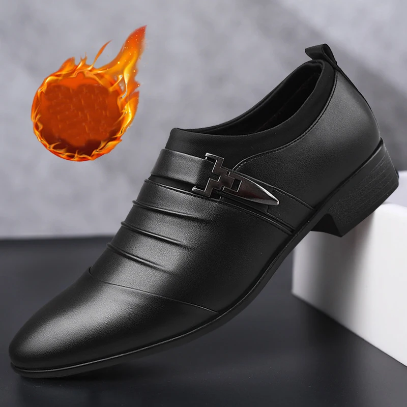 Suit Pointed Leather Shoes Formal Male Shoes with Buckle Classic Mens Business Dress Shoes Party Wedding Footwear
Suit Pointed Leather Shoes Formal Male Shoes with Buckle Classic Mens Business Dress Shoes Party Wedding Footwear