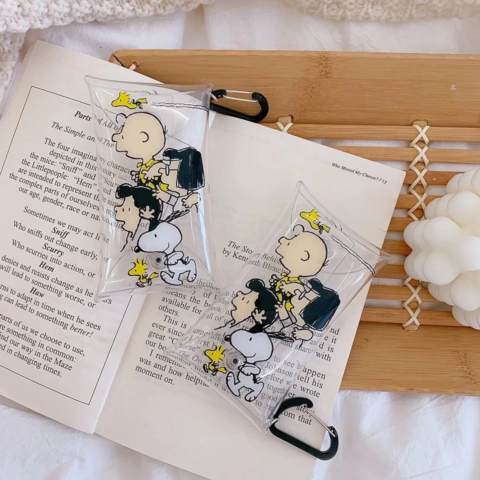INS Peanuts Rogue Dog Kawaii Мультфильм прозрачный ПВХ высокой емкости Карандаш сумка для
