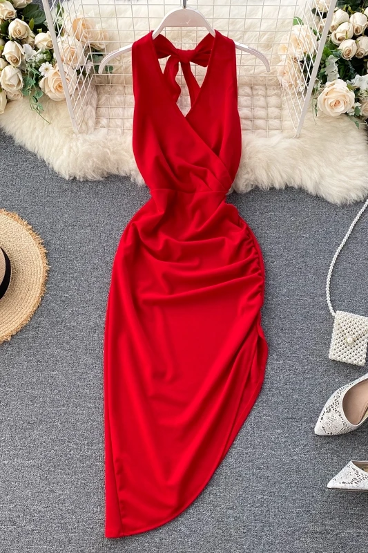 ZQLZ Solid Color V-neck Sexy Bandage Dress High Waist Backless Sleeveless Irregular Summer Dresses Night Club Female Vestidos
ZQLZ Solid Color V-neck Sexy Bandage Dress High Waist Backless Sleeveless Irregular Summer Dresses Night Club Female Vestidos