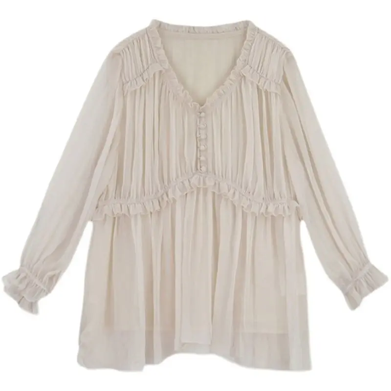 Chiffon Shirt Women's Short-sleeved Summer 2021 New Korean Version of Loose V-neck Small Shirt White Fashion Top
Chiffon Shirt Women's Short-sleeved Summer 2021 New Korean Version of Loose V-neck Small Shirt White Fashion Top