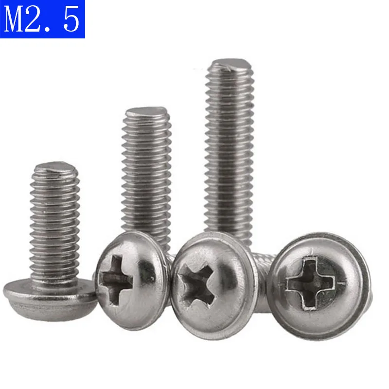 M2.5 - 0.45 304 Stainless steel Flanged Button Head Round Washer Head Phillips Screws Bolts A2 - 70
M2.5 - 0.45 304 Stainless steel Flanged Button Head Round Washer Head Phillips Screws Bolts A2 - 70