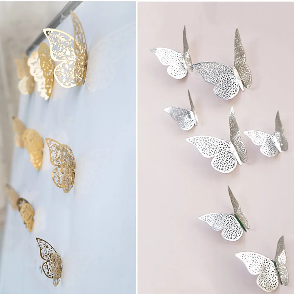 12PCS Hollow Cut 3D Butterfly Wall stickers Fansy Acrylic Flower Cutting Mirror Butterfly Sticker DIY Room decoration
12PCS Hollow Cut 3D Butterfly Wall stickers Fansy Acrylic Flower Cutting Mirror Butterfly Sticker DIY Room decoration