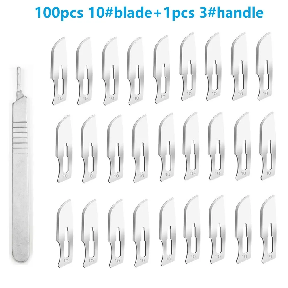 100pcs Carbon Steel Scalpel Blade 1Pcs Handle Scalpel Tool Set DIY Cutting Tool PCB Repair Animal Scalpel Titanium Kni-fe
100pcs Carbon Steel Scalpel Blade 1Pcs Handle Scalpel Tool Set DIY Cutting Tool PCB Repair Animal Scalpel Titanium Kni-fe