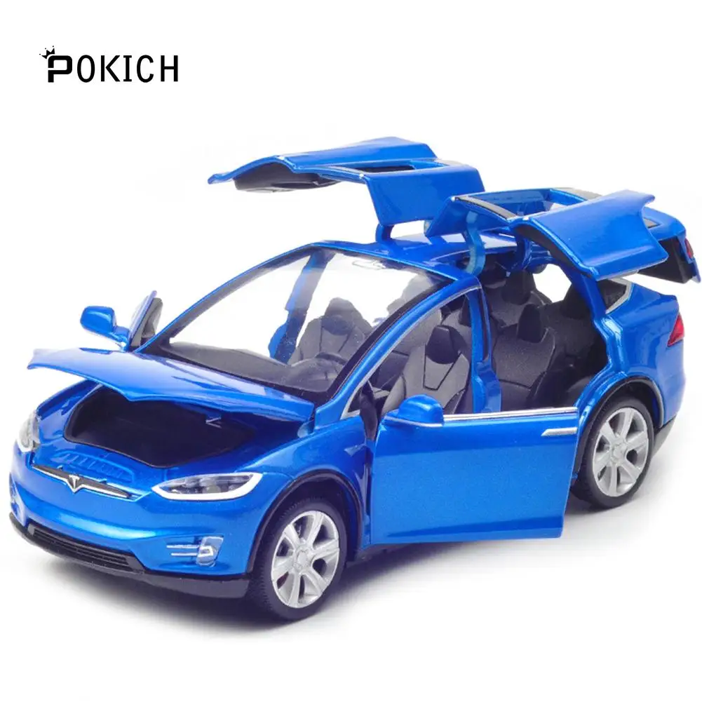 Новинка 1:32 модель Tesla X литая автомобиля литые под давлением и игрушечные