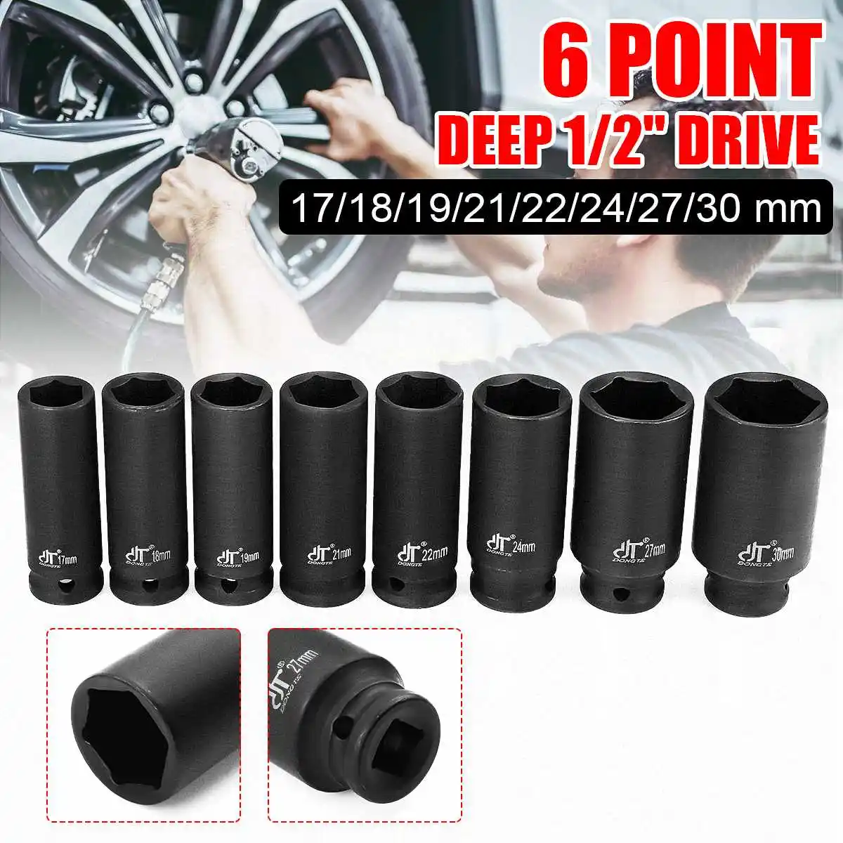 Головка пневматическая ударная, 1/2 дюйма, 17-30 мм 
Головка пневматическая ударная, 1/2 дюйма, 17-30 мм