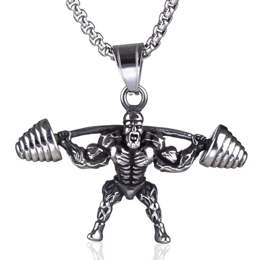 Stainless Steel Chain Accessories Personality Exaggeration Domineering Barbell Weight Lifting Fitness Pendant Necklace For Men
Stainless Steel Chain Accessories Personality Exaggeration Domineering Barbell Weight Lifting Fitness Pendant Necklace For Men