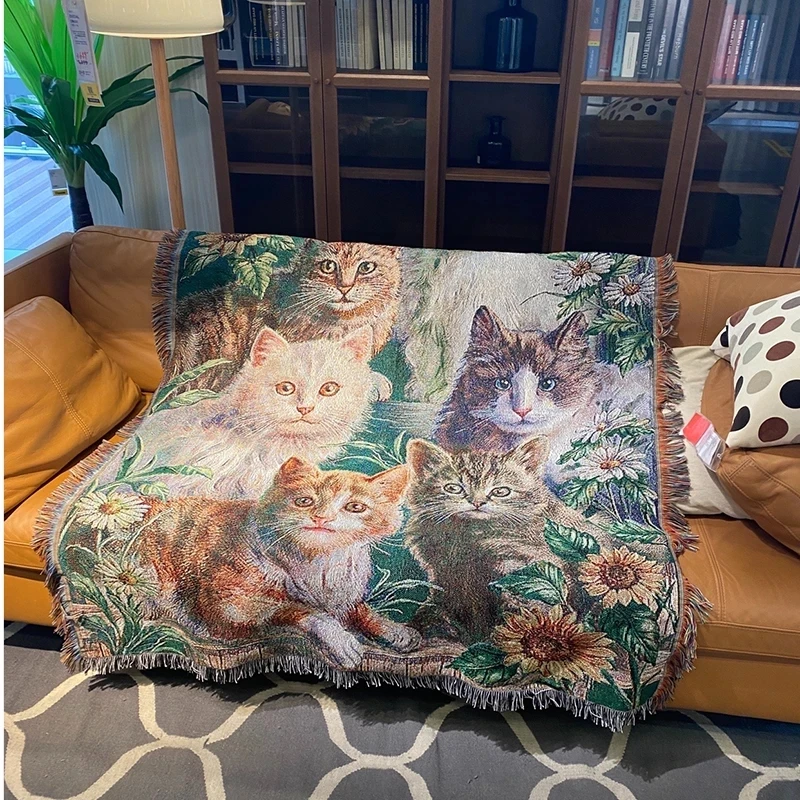 Blanket Sofa Cover Cat Sunflower Blanket Knitted Fabric Bed Cover Sofa Towel Full Covered Floor Mat Tapestry Room Decoration
Blanket Sofa Cover Cat Sunflower Blanket Knitted Fabric Bed Cover Sofa Towel Full Covered Floor Mat Tapestry Room Decoration