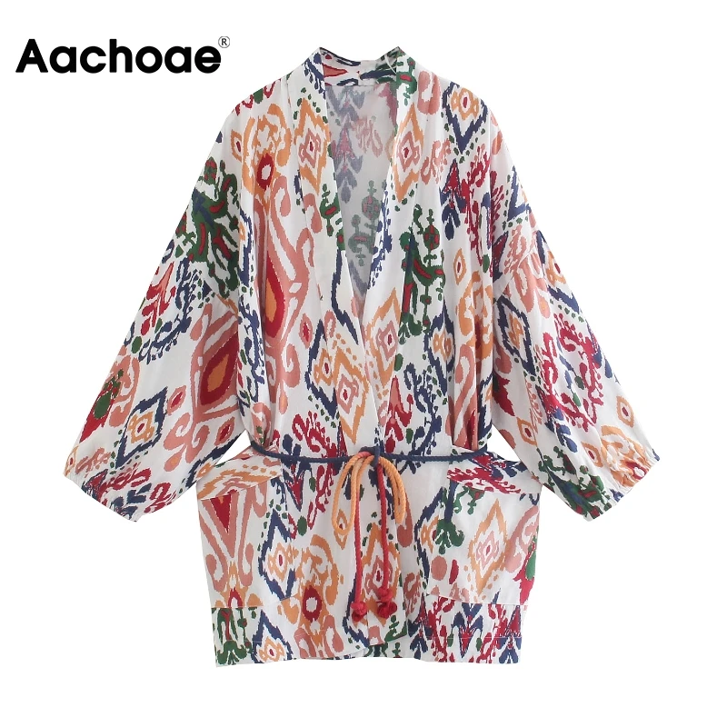 Aachoae Boho Floral Printed Kimono Blouses With Slash Women V Neck Lantern Long Sleeve Shirts Tops Female Casual Loose Blouses
Aachoae Boho Floral Printed Kimono Blouses With Slash Women V Neck Lantern Long Sleeve Shirts Tops Female Casual Loose Blouses