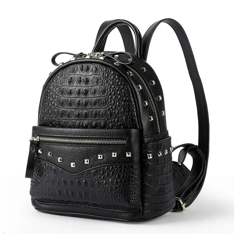 Crocodile Genuine Leather Feminine Small Backpack Women Rivet Vintage Female School Bags For Girls Teenagers Mochila Feminina
Crocodile Genuine Leather Feminine Small Backpack Women Rivet Vintage Female School Bags For Girls Teenagers Mochila Feminina