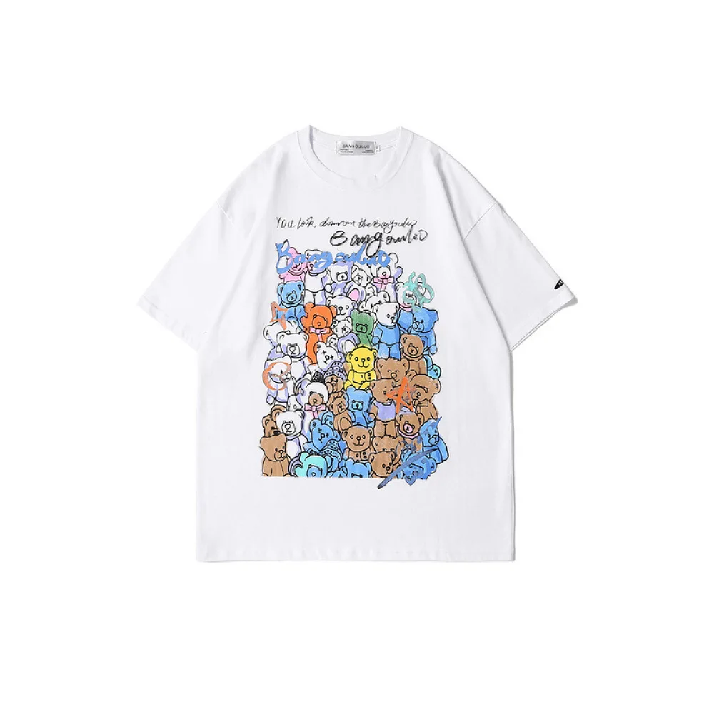 Cartoon Bears Print Cotton Streetwear Harajuku Hip Hop Casual Tees Shirts Mens Fashion Short Sleeve Loose Tops
Cartoon Bears Print Cotton Streetwear Harajuku Hip Hop Casual Tees Shirts Mens Fashion Short Sleeve Loose Tops