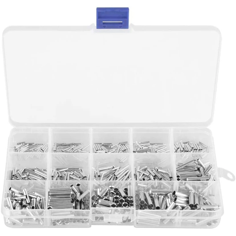 Promotion! 700 Piece Assortment Of Ferrules Copper Terminals 14 Values 10-22 AWG Not Insulated For Wire Cables, Bare Terminal Se
Promotion! 700 Piece Assortment Of Ferrules Copper Terminals 14 Values 10-22 AWG Not Insulated For Wire Cables, Bare Terminal Se