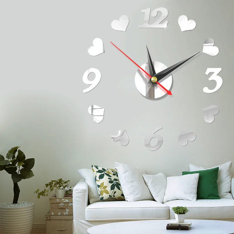 Heart 3D Wall Clock Rushed Mirror Wall Sticker Diy Living Room Home Decor Fashion Watches Quartz Wall Clocks Wedding Decoration
Heart 3D Wall Clock Rushed Mirror Wall Sticker Diy Living Room Home Decor Fashion Watches Quartz Wall Clocks Wedding Decoration