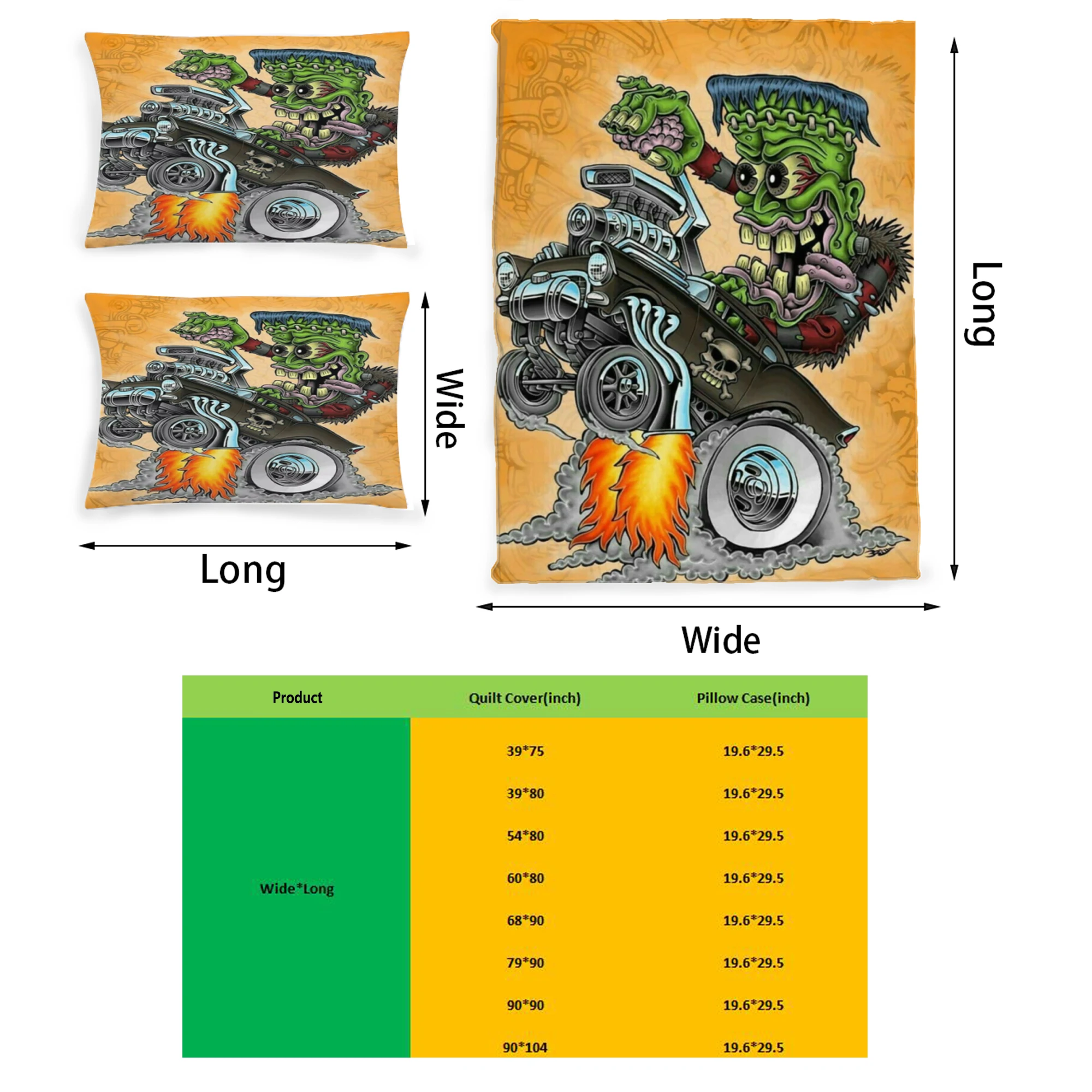 Rat Fink Graphic Printed Bedding Set Pattern Printing Polyester Quilt Cover Set 3 Pieces Quilt Cover Pillow Cover Set 
Rat Fink Graphic Printed Bedding Set Pattern Printing Polyester Quilt Cover Set 3 Pieces Quilt Cover Pillow Cover Set