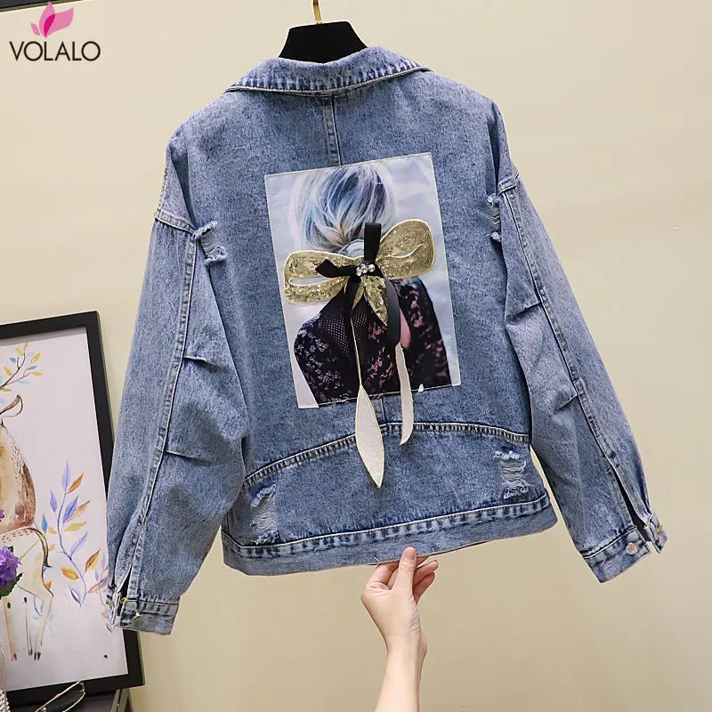 Women Embroidery Flowers Denim Jacket Turn-down Collar Jean Jacket for Women Loose Casual Ripped Holes Jean Coat Female Outwear
Women Embroidery Flowers Denim Jacket Turn-down Collar Jean Jacket for Women Loose Casual Ripped Holes Jean Coat Female Outwear