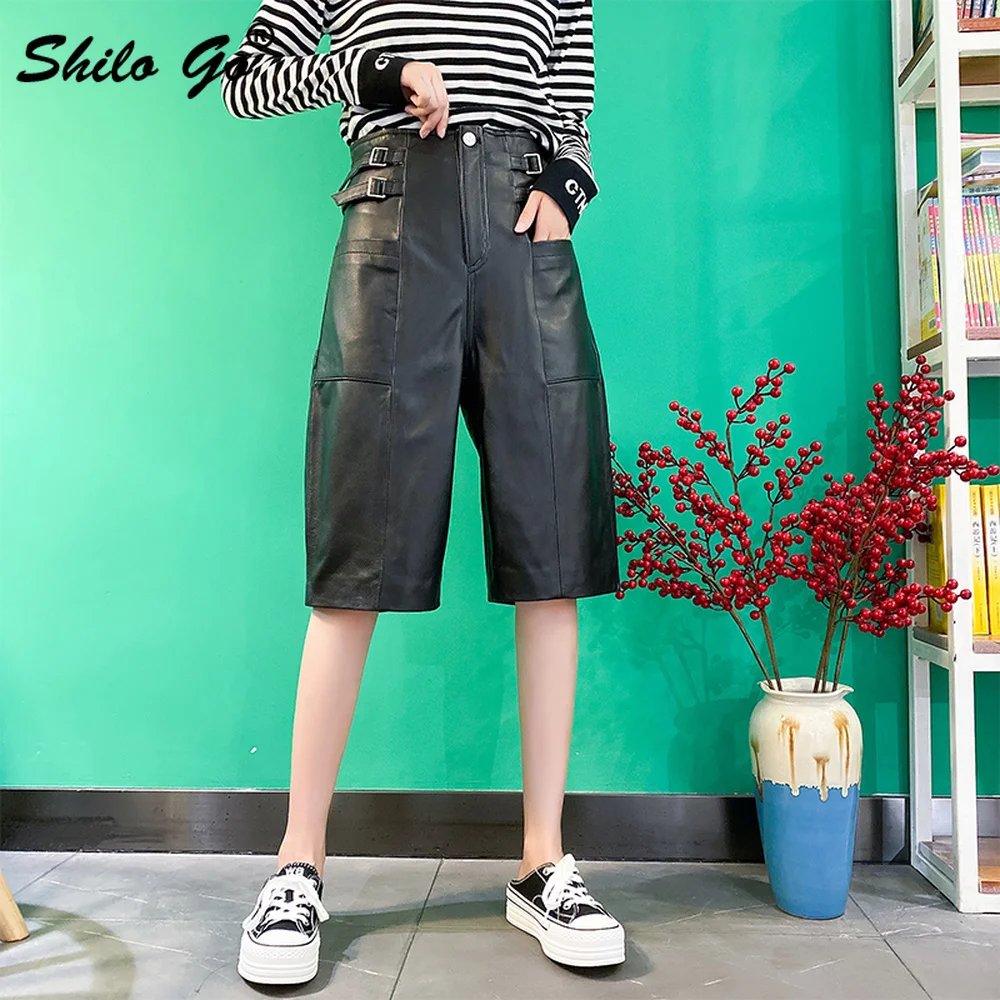 Safari Style Lace Up Detail Knee Pants Womens Winter High Waist Genuine Leather Staright Pants Casual Solid Sheepskin Trousers
Safari Style Lace Up Detail Knee Pants Womens Winter High Waist Genuine Leather Staright Pants Casual Solid Sheepskin Trousers
