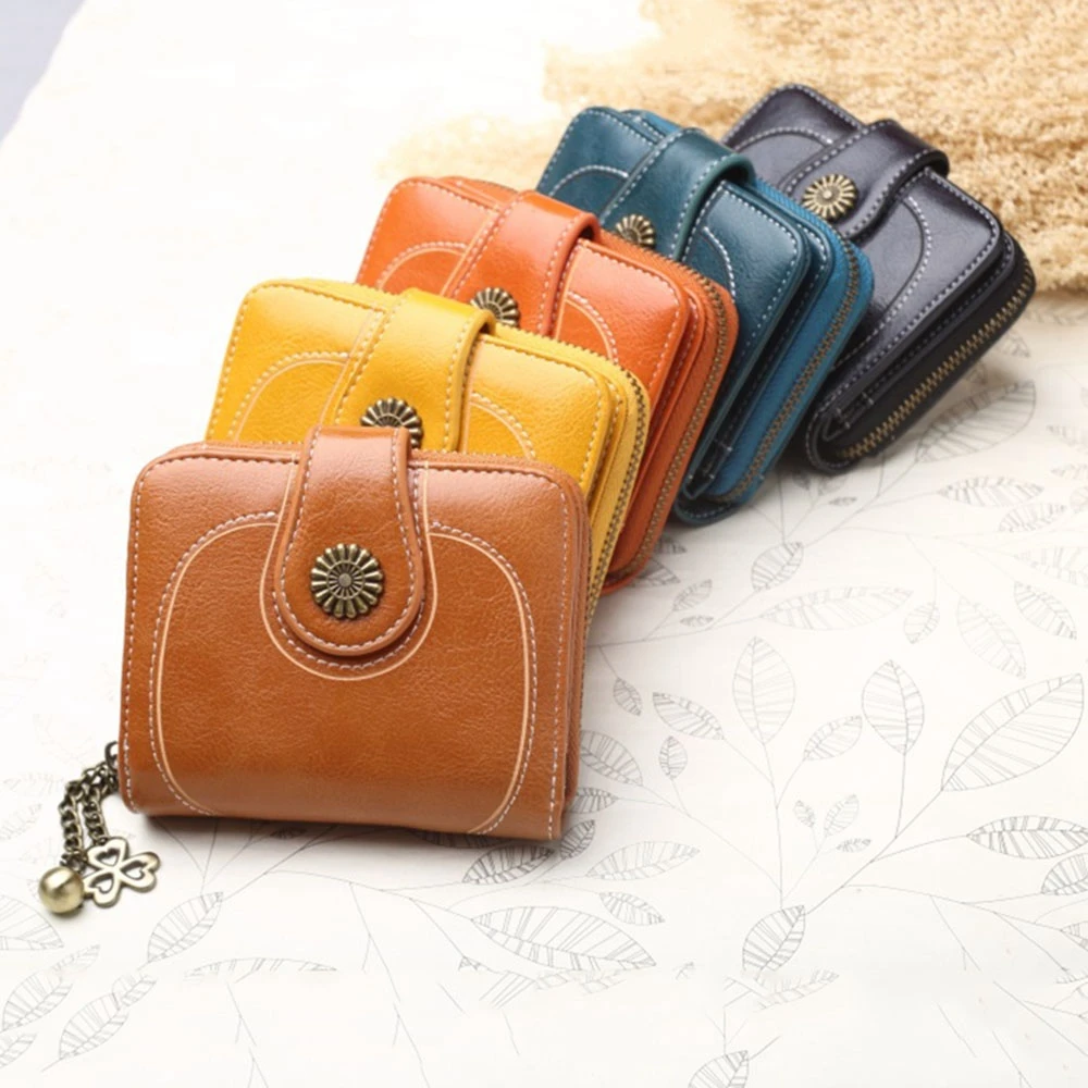 Korean Women Wallet Short Coin Purse Clutch Bag Vintage Oil Wax Leather Coin Bag Card Holder Package For Girls And Ladies
Korean Women Wallet Short Coin Purse Clutch Bag Vintage Oil Wax Leather Coin Bag Card Holder Package For Girls And Ladies
