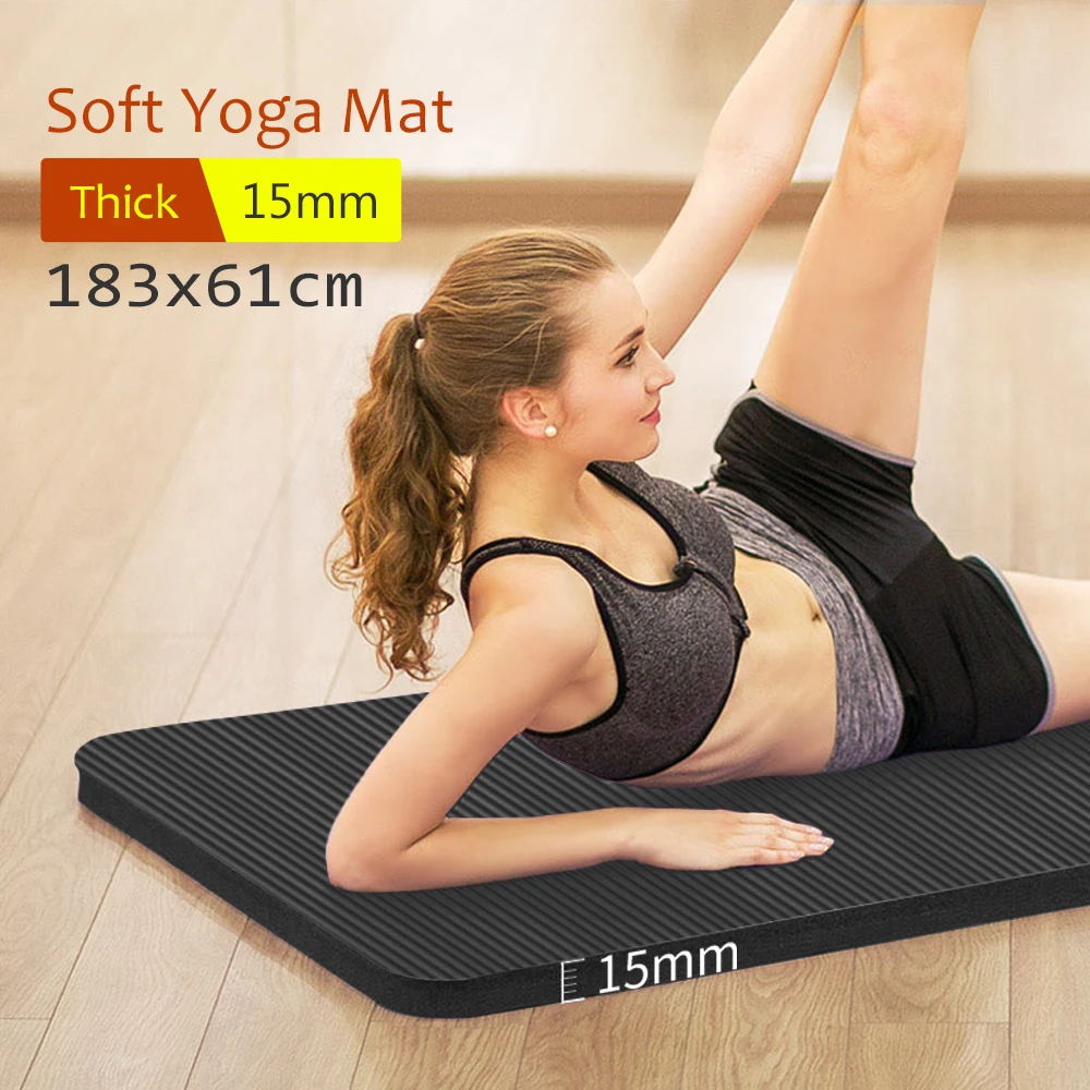 

15mm Thick Yoga Mat ECO NBR Fitness Sports Mats Non-slip For Pilates Cardio Core Exercise Home Gym Workout Cushion