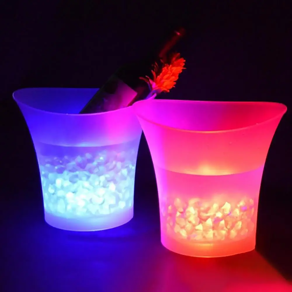 

40% Hot Sales!!! 5L Colorful LED Glowing Ice Bucket KTV Bars Wine Champagne Beer Cooler Barware