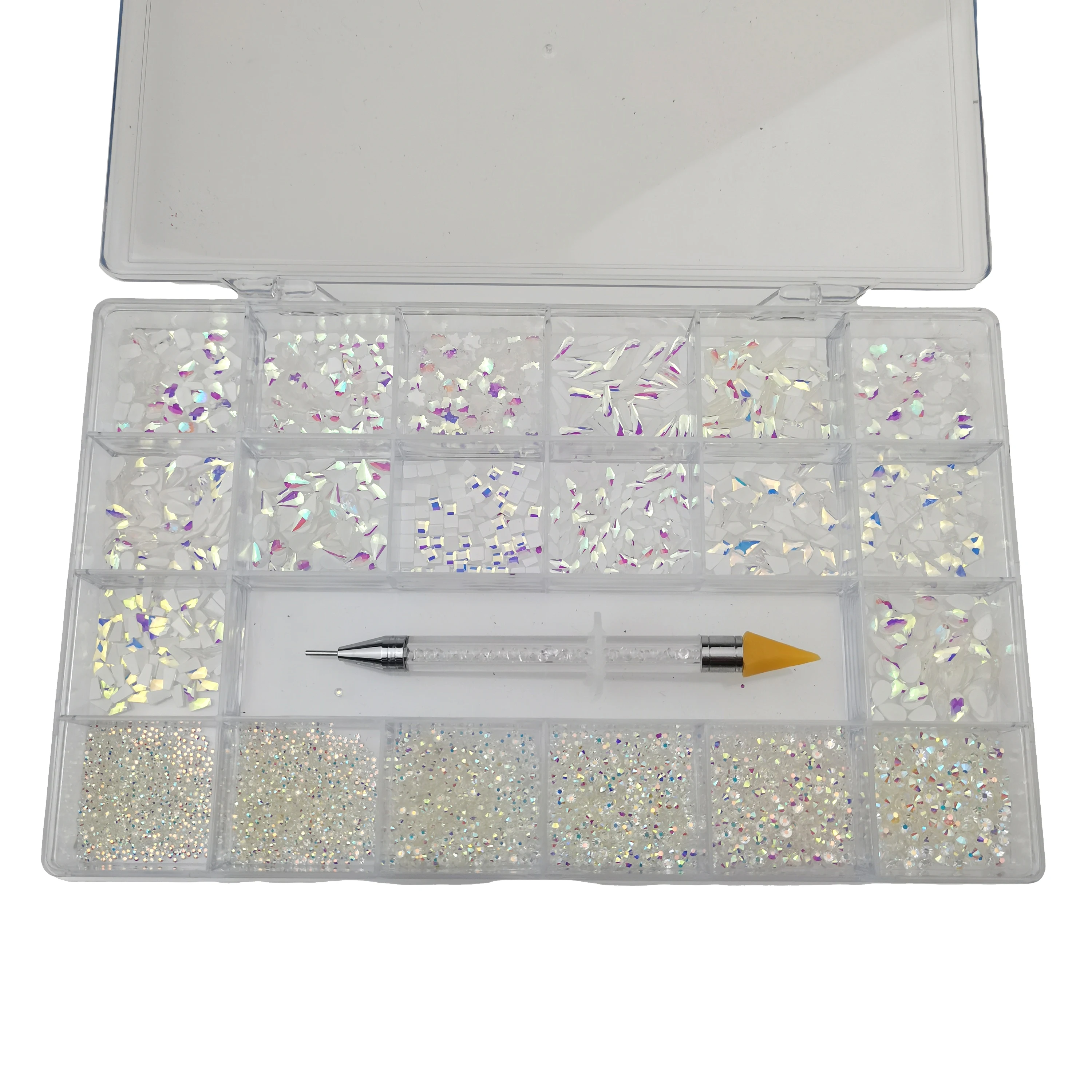 9340pcs/box Nail Art Rhinestones Multi-size Various Shapes With Drill Pen Design Nail Charms Supplies For Professionals
9340pcs/box Nail Art Rhinestones Multi-size Various Shapes With Drill Pen Design Nail Charms Supplies For Professionals