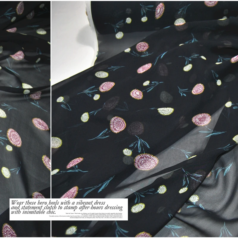 Silk Georgette Chiffon Fabric Dress 12 momme Light Dark Blue Black Floral Large Wide Clothing DIY Patchs Sewing
Silk Georgette Chiffon Fabric Dress 12 momme Light Dark Blue Black Floral Large Wide Clothing DIY Patchs Sewing