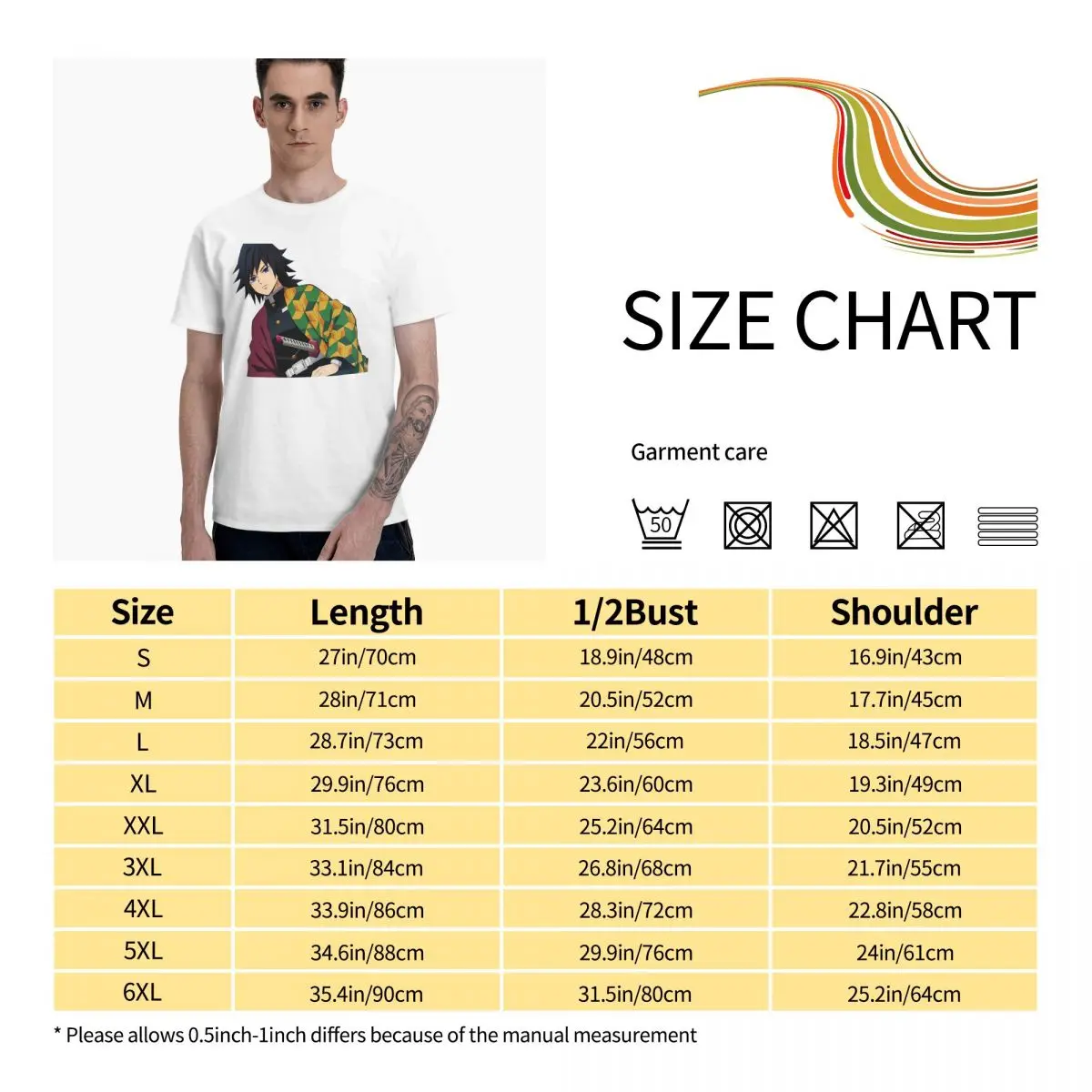 Anime Fans Tomioka Giyuu 3 man T Shirt fashion Short sleeveRound neck T-shirt 
Anime Fans Tomioka Giyuu 3 man T Shirt fashion Short sleeveRound neck T-shirt