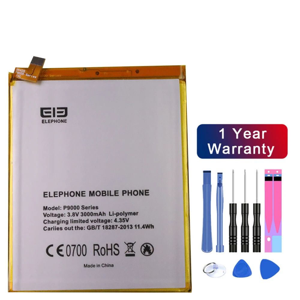 

High Quality Mobile Elephone P9000 Battery Original 3000mah Replacement Back-up for Elephone P9000 Lite Smartphone + free Tools