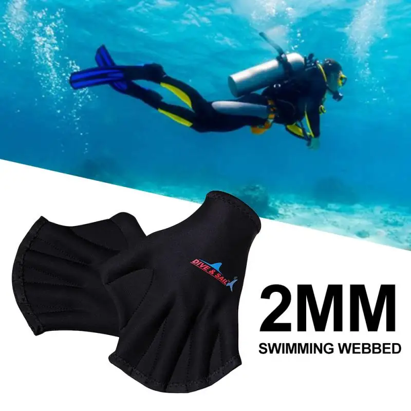 

2mm Adult Swim Paddle Swimming Gloves Flippers Flying Fish Webbed Swimmer Training Diving Accessories Surfing Water Ski