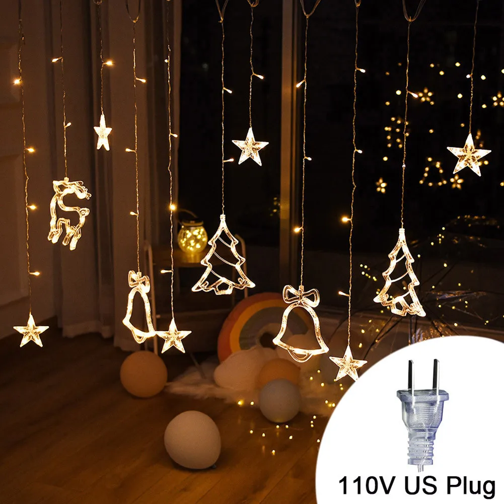 Christmas Tree Lights Curtain LED String Fairy Light Moose Lamps IP44 AC 220V 110V EU US Plug Glow Party Decorations Home Decor
Christmas Tree Lights Curtain LED String Fairy Light Moose Lamps IP44 AC 220V 110V EU US Plug Glow Party Decorations Home Decor