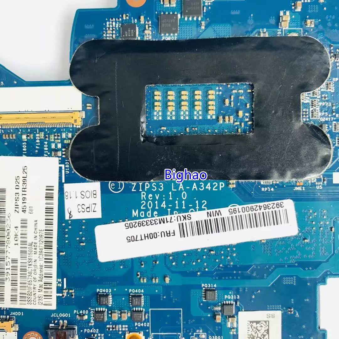 FRU:00HT713 01AY530 For Lenovo Thinkpad YOGA 12 Laptop motherboard ZIPS3 LA-A342P With SR23V I7-5600U 8GB RAM 100% Fully Tested
FRU:00HT713 01AY530 For Lenovo Thinkpad YOGA 12 Laptop motherboard ZIPS3 LA-A342P With SR23V I7-5600U 8GB RAM 100% Fully Tested
