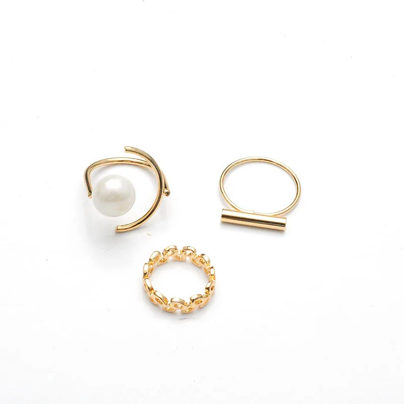 3Pcs/Sets Vintage Gold-color Metal Hyperbole Simulated Pearl Knuckle Rings Set For Women Fashion Charm Statement Jewelry
3Pcs/Sets Vintage Gold-color Metal Hyperbole Simulated Pearl Knuckle Rings Set For Women Fashion Charm Statement Jewelry