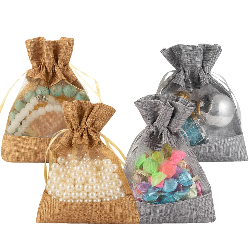 50pcs Burlap Jewelry Gift Bags with Drawstring Pouches Organza Sachet Candy Bag for Wedding Party Birthday Christmas
50pcs Burlap Jewelry Gift Bags with Drawstring Pouches Organza Sachet Candy Bag for Wedding Party Birthday Christmas