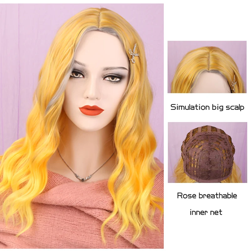 LIANGMO Long Wavy Wigs Synthetic Wigs Ombre Golden Wig with Gray bangs High Temperature Fiber for White Women Heat Resistant
LIANGMO Long Wavy Wigs Synthetic Wigs Ombre Golden Wig with Gray bangs High Temperature Fiber for White Women Heat Resistant