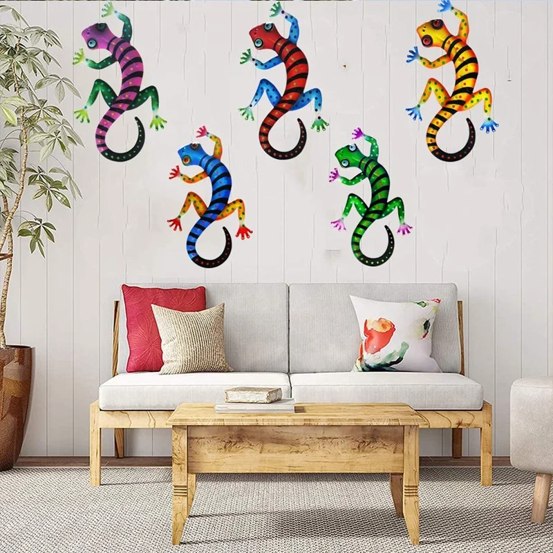 5 Pcs Metal Gecko Wall Decor Art for Outdoor Backyard Porch Home Patio Lawn Fence Decorations Wall Sculptures
5 Pcs Metal Gecko Wall Decor Art for Outdoor Backyard Porch Home Patio Lawn Fence Decorations Wall Sculptures