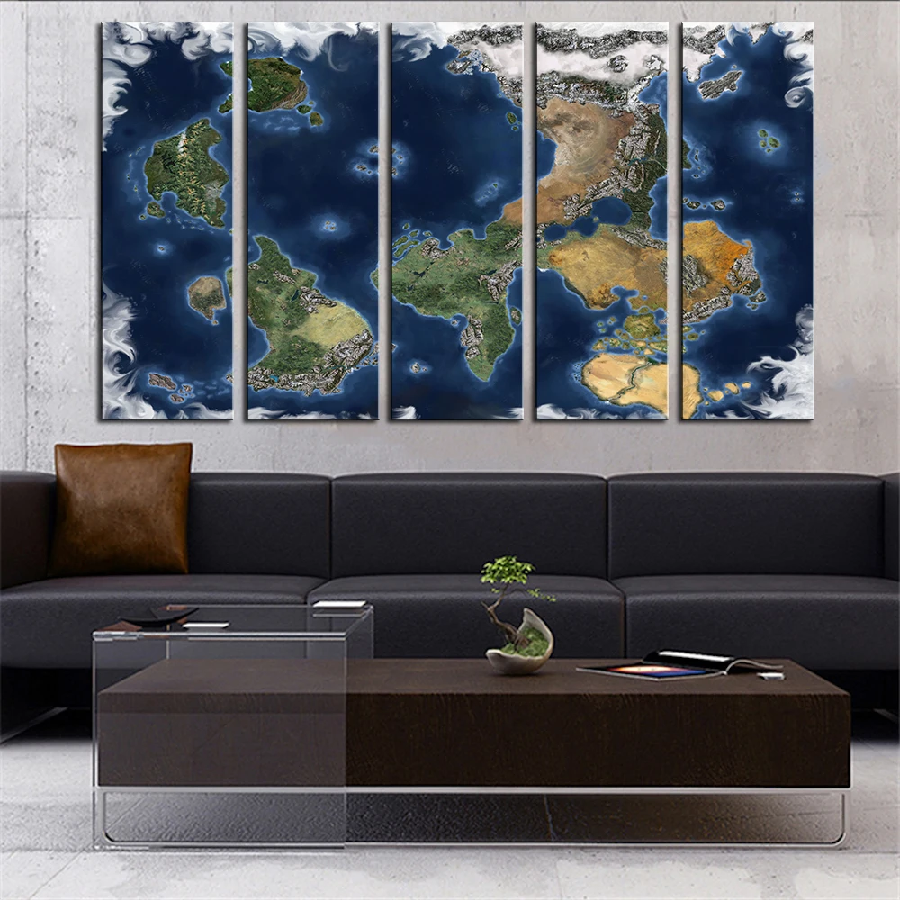 HUGE SIZES 5 piece full Panel blue world map print picture wall paintings home decor oil painting art print on canvas No Framed
HUGE SIZES 5 piece full Panel blue world map print picture wall paintings home decor oil painting art print on canvas No Framed