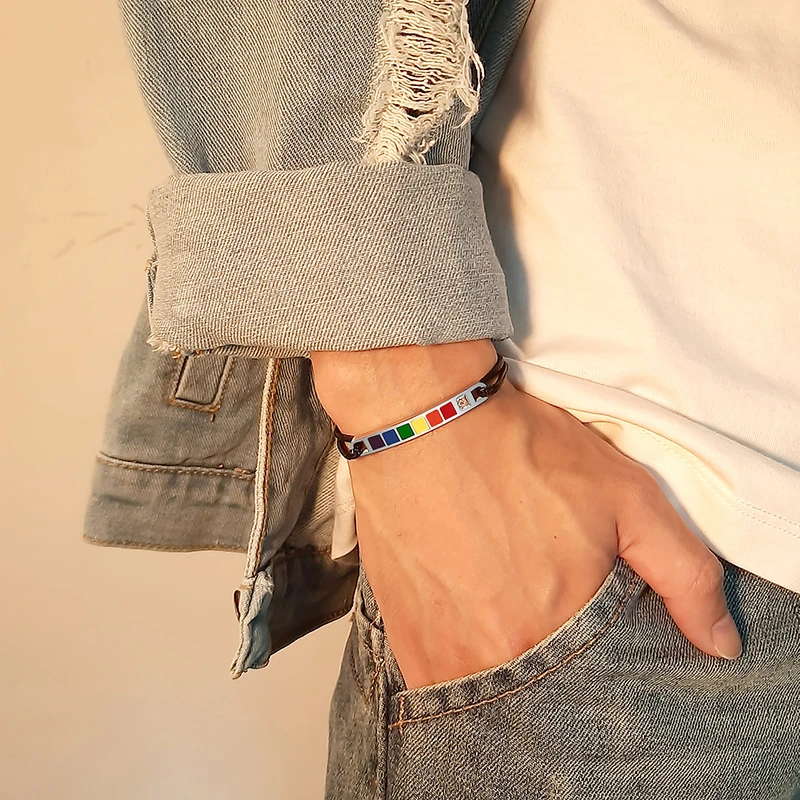 Rainbow Bar Bracelet Women Men Adjustable Length Handmade Braided Rope Gay Prider Bracelets His and Her Jewelry Gifts
Rainbow Bar Bracelet Women Men Adjustable Length Handmade Braided Rope Gay Prider Bracelets His and Her Jewelry Gifts