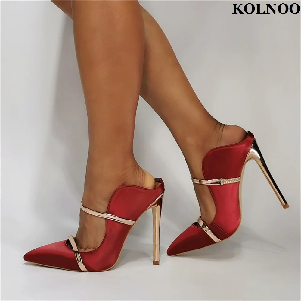 

Kolnoo New Elegant Style Real Photos Ladies High Heels Pumps Large Size US5-US15 Pointed-toe Evening Party Fashion Dress Shoes