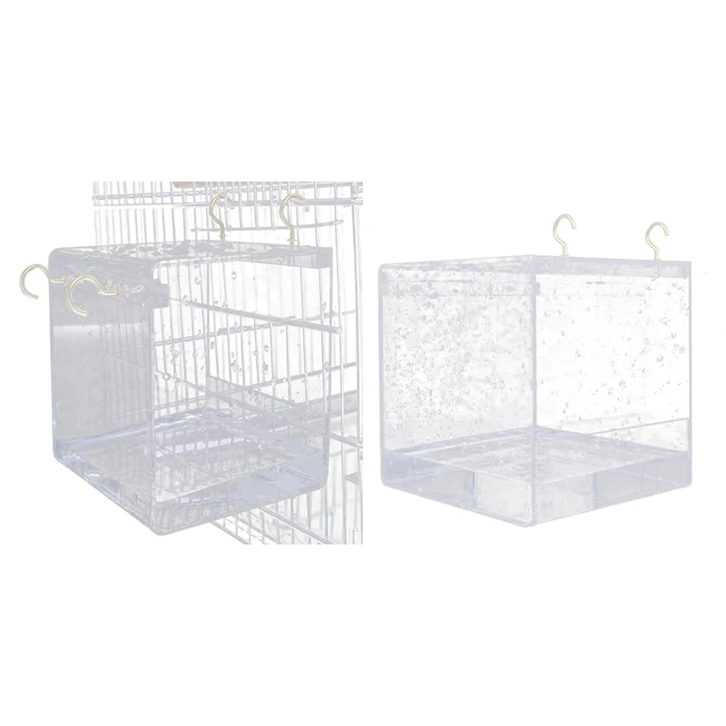 Transparent Pet Bird Bath House With Hanging Hooks For Parrots Cockatiels Parakeets 
Transparent Pet Bird Bath House With Hanging Hooks For Parrots Cockatiels Parakeets