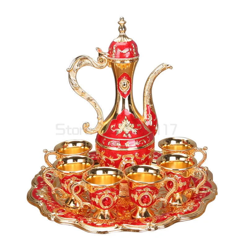 European alloy wine cup goblet white wine cup Russian European wine set wine pot alloy gold 8-piece set wine glass set
European alloy wine cup goblet white wine cup Russian European wine set wine pot alloy gold 8-piece set wine glass set