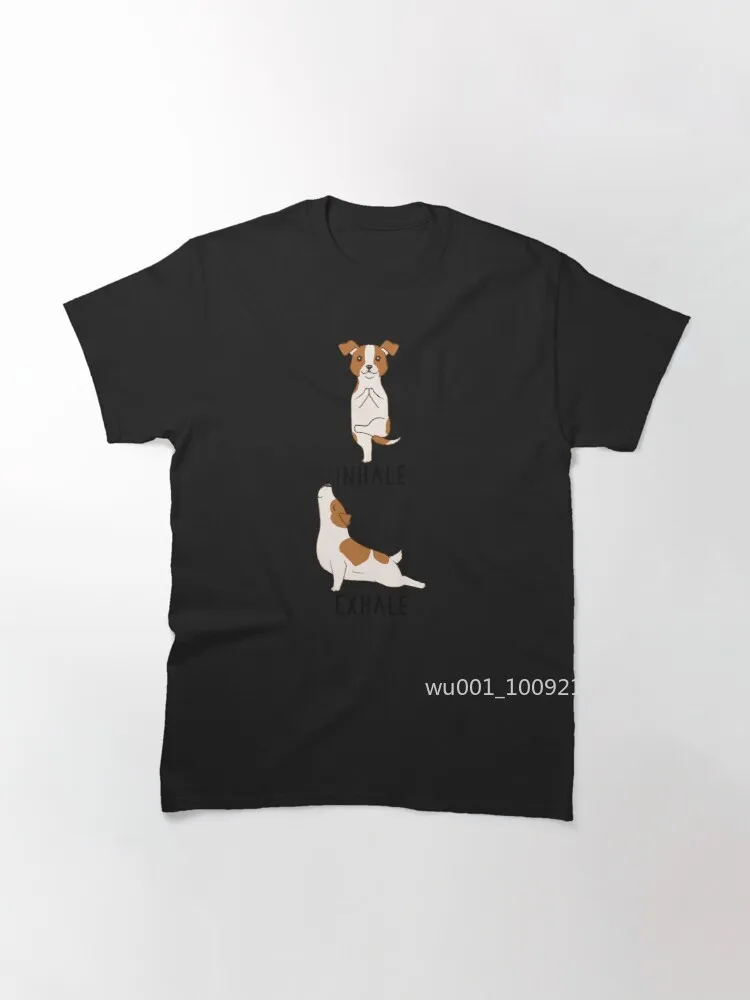 

Классическая футболка для йоги Джек Рассел терьер на выдохе