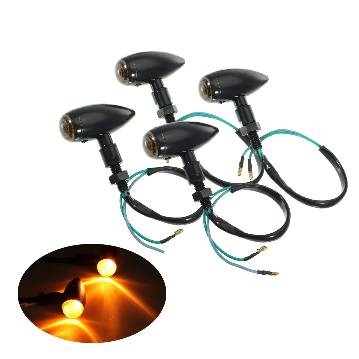 4pcs Motorcycle Turn Signals Indicators Lights Amber Lamp Universal For Cruiser Bobber Chopper Cafe Racer Custom
4pcs Motorcycle Turn Signals Indicators Lights Amber Lamp Universal For Cruiser Bobber Chopper Cafe Racer Custom