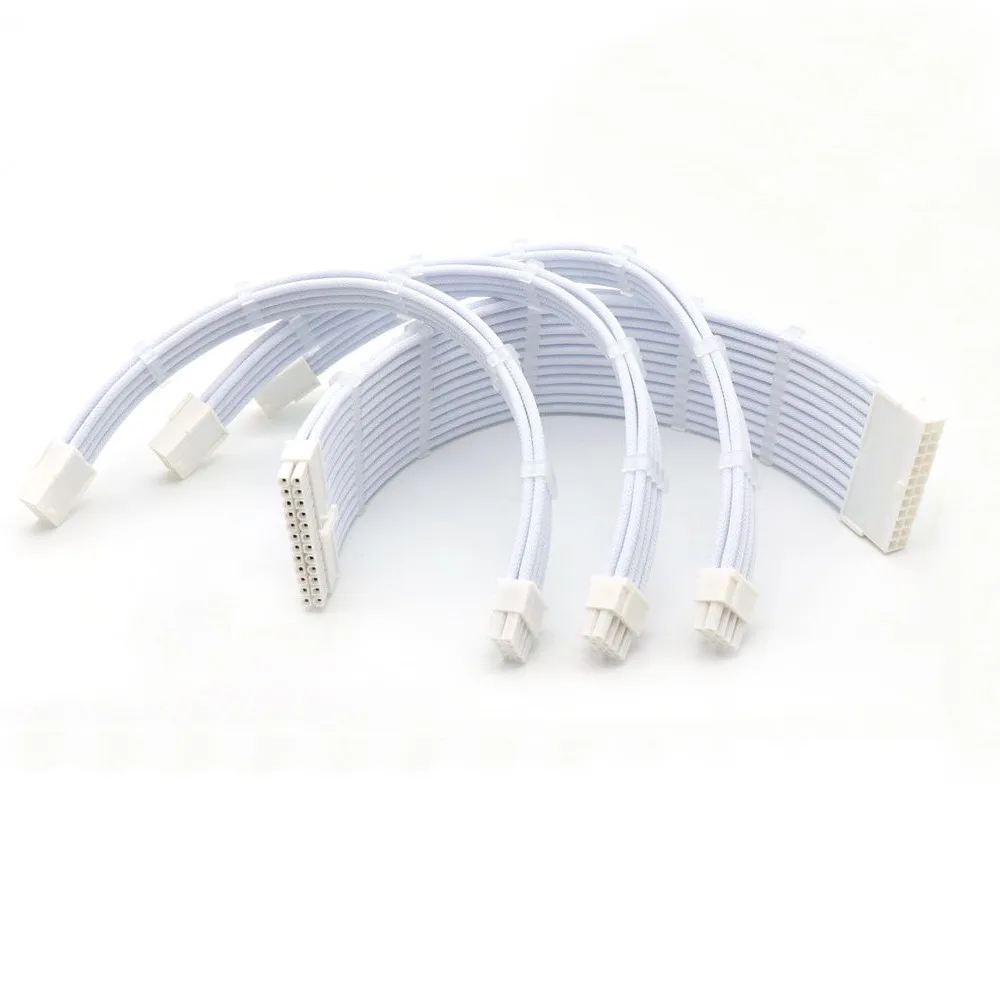 180 Degree 4mm PET Basic Power Extension Cable Kit 1pcs ATX 24Pin 1pcs EPS CPU 8Pin 2pcs PCI-E GPU 8Pin 6+2Pin
180 Degree 4mm PET Basic Power Extension Cable Kit 1pcs ATX 24Pin 1pcs EPS CPU 8Pin 2pcs PCI-E GPU 8Pin 6+2Pin