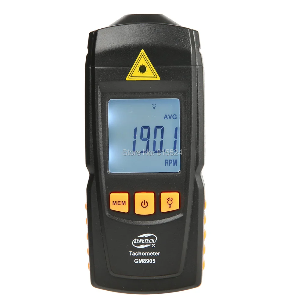 Цифровой лазерный тахометр BENETECH GM8905 с ЖК-подсветкой Бесконтактный измеритель