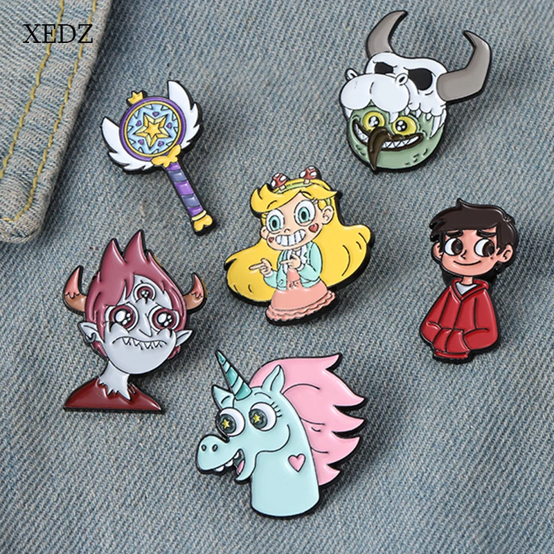 XEDZ Cartoon Unicorn Ghost Boy Girl Character Enamel Brooch Fashion Magic Wand Bull Demon Badge Accessories Women Jewelry Gifts
XEDZ Cartoon Unicorn Ghost Boy Girl Character Enamel Brooch Fashion Magic Wand Bull Demon Badge Accessories Women Jewelry Gifts