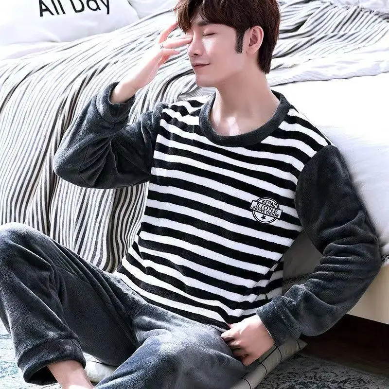Men's Flannel Pajamas Sets Thick Warm Winter 2Piece/Sets Sleepwear Plus Size Long Sleeve Round Neck Homewear Pyjamas
Men's Flannel Pajamas Sets Thick Warm Winter 2Piece/Sets Sleepwear Plus Size Long Sleeve Round Neck Homewear Pyjamas