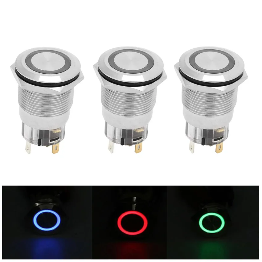 19mm Latching Push Button Power Switch Stainless Steel W/ Blue LED Waterproof High-quality Metal Button Switches Power Tool
19mm Latching Push Button Power Switch Stainless Steel W/ Blue LED Waterproof High-quality Metal Button Switches Power Tool