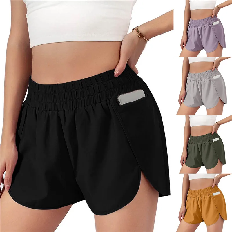 

Женские шорты для йоги с карманами, двухслойные шорты с карманами для занятий спортом и бега, 2022