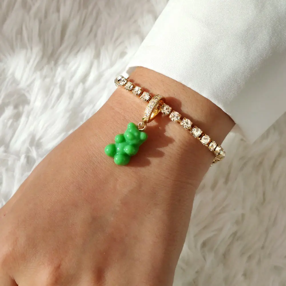 Flatfoosie Colorful Gummy Zircon Bear Charm Crystal Bracelet For Women Bling Rhinestone Tennis Chain Bracelets Trendy Jewelry
Flatfoosie Colorful Gummy Zircon Bear Charm Crystal Bracelet For Women Bling Rhinestone Tennis Chain Bracelets Trendy Jewelry