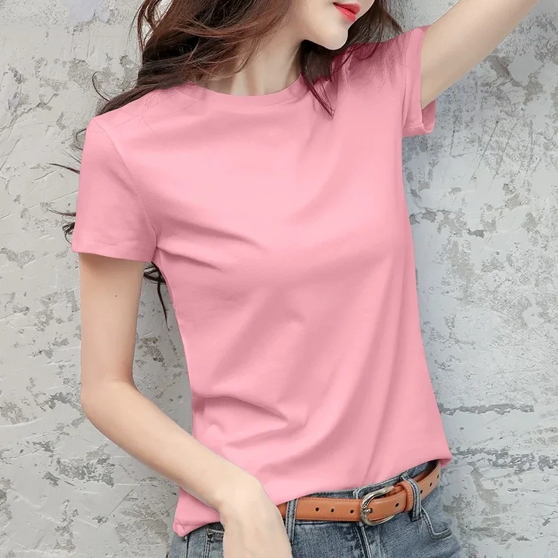 2020 tees women clothe coral Summer Fashion T Shirt Woman Tshirt red