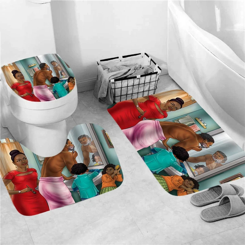 American Happy Family Print Shower Curtain Polyester Waterproof Bathroom Curtains Bath Rug Carpet Anti-Slip Mat Set
American Happy Family Print Shower Curtain Polyester Waterproof Bathroom Curtains Bath Rug Carpet Anti-Slip Mat Set