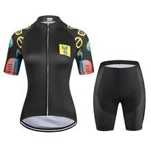 Lady Kafitt Cycling Jersey Short Sleeve Set Women Cycling Clothing Fashion Leisure Dress Bike Cycle Shirt Breathable Quick-Dry S